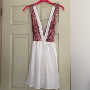 White and Pink Sequin Dress